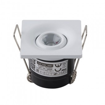 Spot Led Laura White, 1W, 70lm, lumina neutra 4200K, patrat, 85-265V, Aluminiu, Alb foto