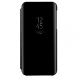 Husa compatibila cu Huawei Y6P Clear View Flip Mirror Stand, Negru