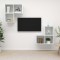Set de dulapuri TV, 4 piese, alb extralucios, lemn prelucrat