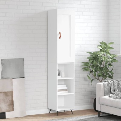 vidaXL Dulap &amp;icirc;nalt, alb, 34,5x34x180 cm, lemn prelucrat 3200297 foto