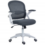 Vinsetto Scaun de Birou Ergonomic cu Spătar din Plasă și Scaun Căptușit, &Icirc;nalțime Reglabilă, 65,5x61,5x88-97,5 cm, Gri