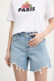 Abercrombie &amp; Fitch pantaloni scurti jeans femei, neted, high waist, KI149-5060