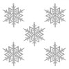 Ornamente Brad de Crăciun Jumbo, Fulg, Argintiu, 10x10 cm, Set 5 Bucăți, Oem