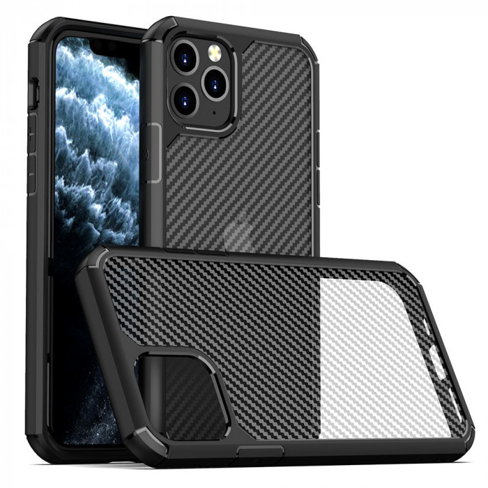 Husa telefon iPhone 11 Pro Max - Techsuit Carbon Fuse - Black
