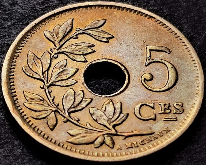Moneda istorica 5 CENTIMES - BELGIA, anul 1923 *cod 3555 = BELGIQUE - excelenta