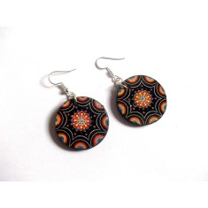 cercei lemn cu mandala 41144