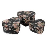 Cumpara ieftin Set 3 cutii depozitare carton multicolor Inimioare 28x26x14 cm, 24x23x12 cm, 21x20x10 cm