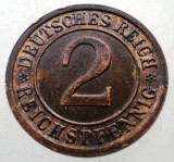 2.790 GERMANIA WEIMAR 2 REICHSPFENNIG 1936 D XF, Europa, Bronz