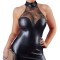 Rochie neagra aspect umed stralucitor si dantela delicata , Cottelli Party,