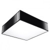 Lampă De Tavan Horus Negru Pvc 2 Becuri Pătrate Minimalistă De Interior