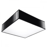 Lampă De Tavan Horus Negru Pvc 2 Becuri Pătrate Minimalistă De Interior
