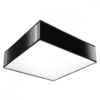 Lampă De Tavan Horus Negru Pvc 2 Becuri Pătrate Minimalistă De Interior foto