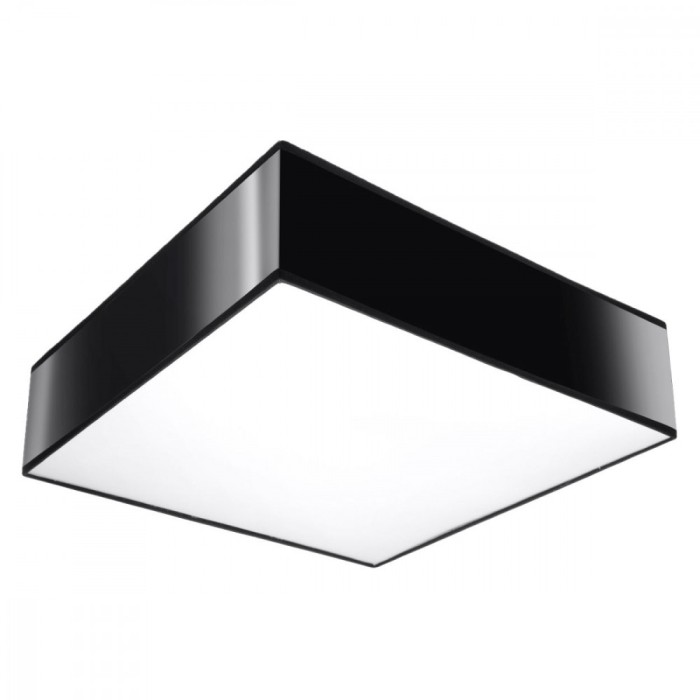 Lampă De Tavan Horus Negru Pvc 2 Becuri Pătrate Minimalistă De Interior