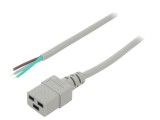 Cablu 3x1,5mm2 IEC C19 mamă PVC 1,5m gri 16A
