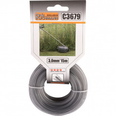 Fir rezerva cositoare, trimmer cu insertie metalica, DUO, tip stea, 3 mm x 15 m, Richmann Exclusive