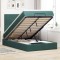 vidaXL Cadru de pat otoman cu saltele, catifea verde &icirc;nchis 120x200cm 3313394