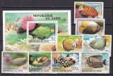 Zair 1980 fauna pesti MI 664-671 + bl.38 MNH