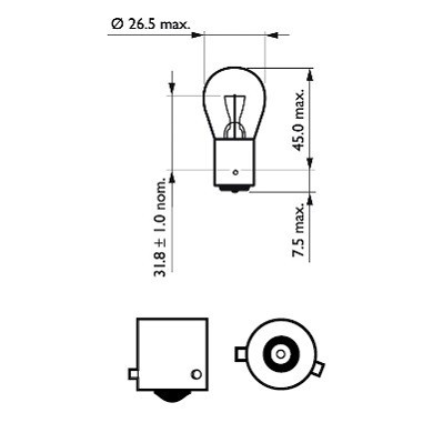 Bec Stop Frana Pr21w 12V Set 10 Buc Vision Philips 95241 12088CP foto