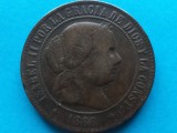 SPANIA- 5 CENTIMOS DE ESCUDO 1868