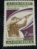 ANDORA franceza 1976 sport Jocurile Olimpice Montreal 76 , Tir serie 1v neștampilat