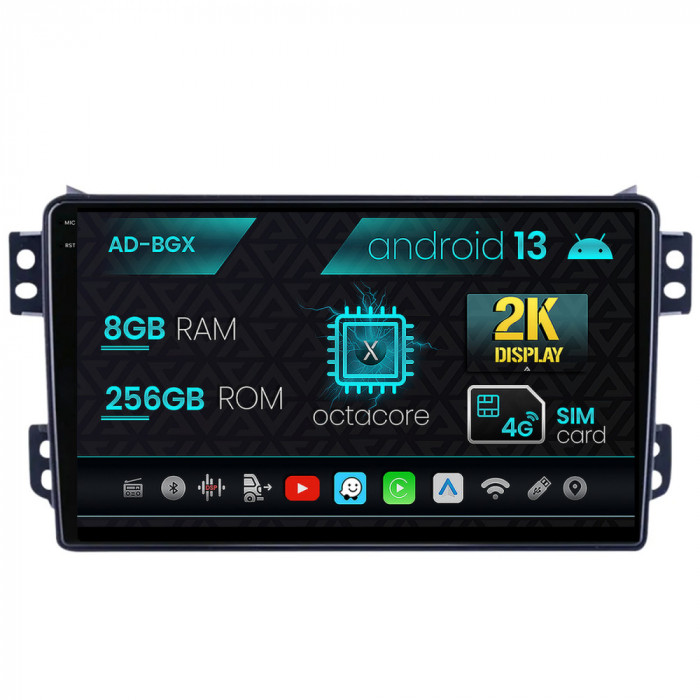 Navigatie Opel Agila Suzuki Splash (2007-2014), Android 13, X-Octacore 8GB RAM + 256GB ROM, 9.5 Inch - AD-BGX9008+AD-BGRKIT388V2