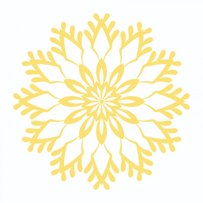 Sticker decorativ, Mandala, Galben, 60 cm, 7213ST-1