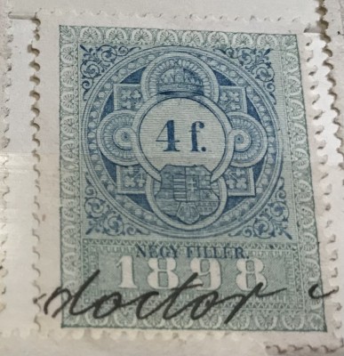 Timbre Austroungaria 1898 4 Filler foto