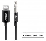 Cablu LIGHTNING audio - Jack 3.5 mm 1m Certificat Apple MFI Goobay