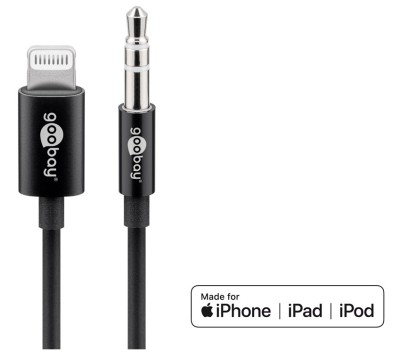 Cablu LIGHTNING audio - Jack 3.5 mm 1m Certificat Apple MFI Goobay foto