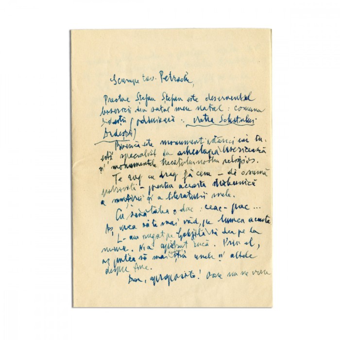 Gala Galaction, scrisoare pentru Petre Constantinescu-Iași