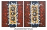 Set 2 tablouri pictate manual, Deco abstract, 100x60cm ulei pe panza in relief efect 3D, Spectaculos