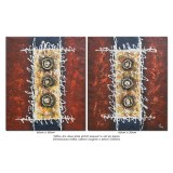 Set 2 tablouri pictate manual, Deco abstract, 100x60cm ulei pe panza in relief efect 3D, Spectaculos