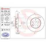 Set disc frana Mercedes Clasa C (W202) 03.93-05.00, Fata, 284X12mm, plin, BREMBO