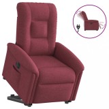 VidaXL Fotoliu electric rabatabil cu ridicare, roșu vin, textil