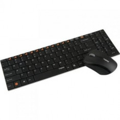 Kit tastatura si mouse wireless 2,4Ghz neagra foto