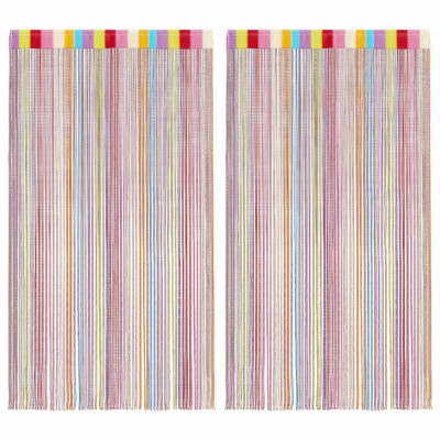 Perdele sir 2 buc Multicolor 140x250 cm foto