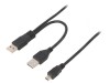 Cablu USB 2.0 dublu aurit 0,9m negru, Gembird