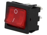 Rocker Switch DPST ON-OFF 10A 250VAC 28VDC Red