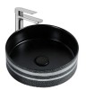 Lavoar pe Blat, Rotund, Negru, Ceramica, Colectia Art Basin, Model LX-7330, Dimensiune 360 x 360 x 135 mm