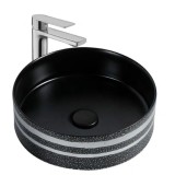 Lavoar pe Blat, Rotund, Negru, Ceramica, Colectia Art Basin, Model LX-7330, Dimensiune 360 x 360 x 135 mm