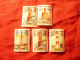 Serie URSS 1983 Faruri , 5 valori stampilate, Stampilat