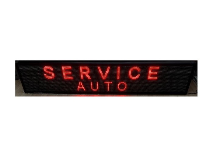 Panou Led de Exterior Programabil/Reclama Luminoasa 200x40 ROSU ideala pentru SERVICE AUTO