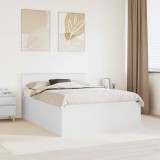 vidaXL Cadru de pat cu headboard Alb 140 x 200 cm Lemn compozit 3408578