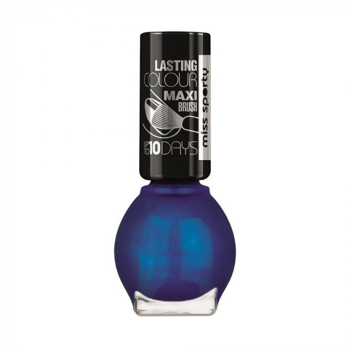 Lac de Unghii Miss Sporty Lasting Colour 510 Atomic Blue, 7 ml, Lasting Color Gel Shine Nail Polish, Lac de Unghii Gel, Lac de Unghii Albastru, Oja Al