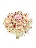 Buchet mare personalizabil cu trandafiri naturali criogenati si flori naturale uscate si criogenate, (Roz Verde), Eventissimi&reg;