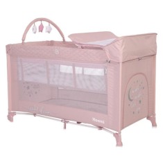 Patut Pliabil Lorelli Noemi Plus cu 2 Nivele si Accesorii, Colectia 2022 Mellow Rose Star foto