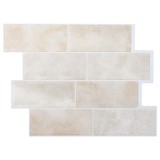 vidaXL Placă de metrou 10 pcs Marmură bej 29 x 21 cm Poliuretan și PET 42046147