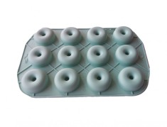 Forma silicon 12 cavitati, Pentru prajituri sau Briose, Verde, 28 cm, 235COF