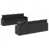 Set mobilier de gradina cu perne, 9 piese, negru, poliratan