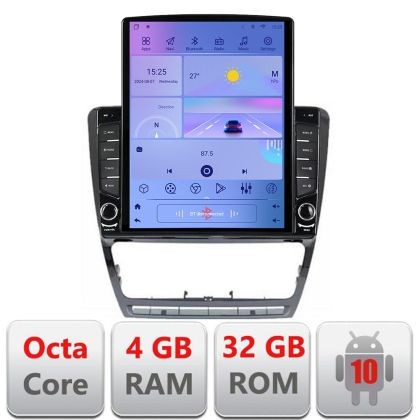 Navigatie Skoda Octavia 2 2005-2013 Manual H-005 ecran tip TESLA 9.7&quot; cu Android Radio Bluetooth Internet GPS WIFI 4+3 CarStore Technology